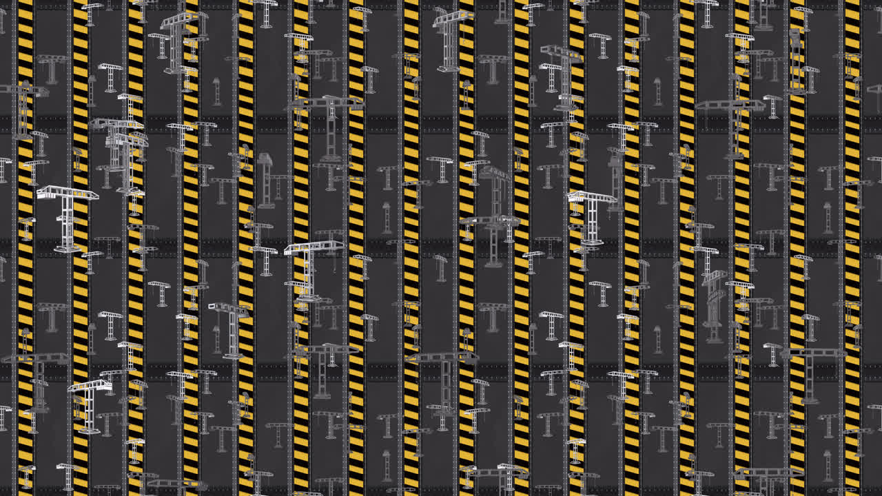 construcción de grúa edificio bucle fondo de baldosas cayendo