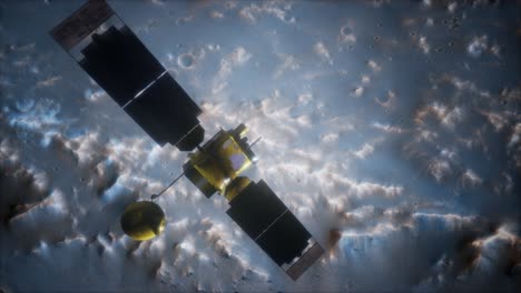 topógrafo global en órbita alrededor del planeta marte