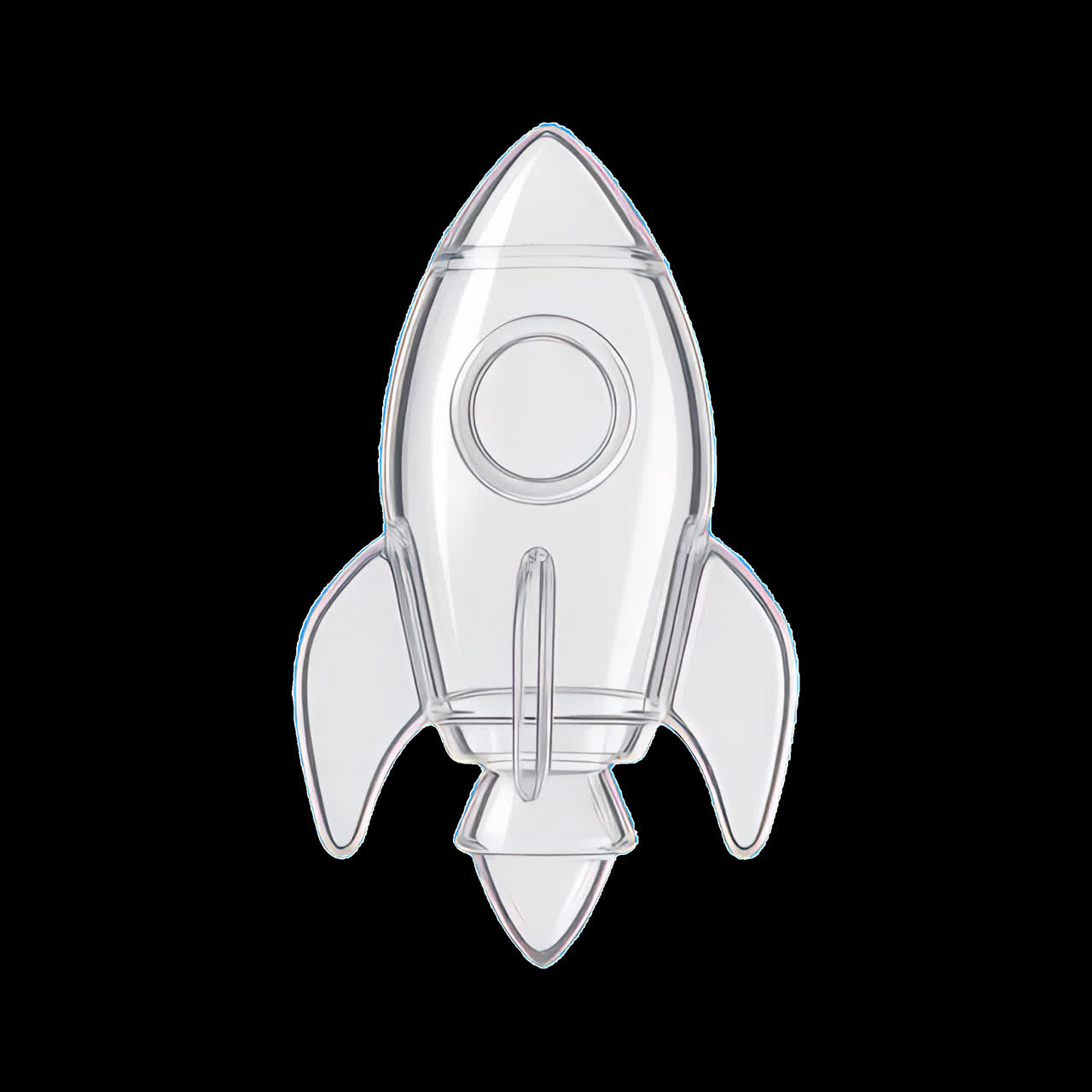 Transparent rocket animation isolated asset, transparent 4K video, alpha channel, ProRes 4444
