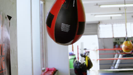 speed bag hanging in fitness studio 4k