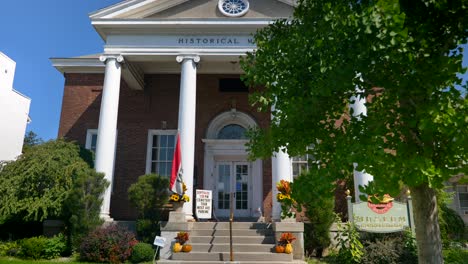 front side walk shot of the historical museum and research library for the ontario county research society in canandaigua new york