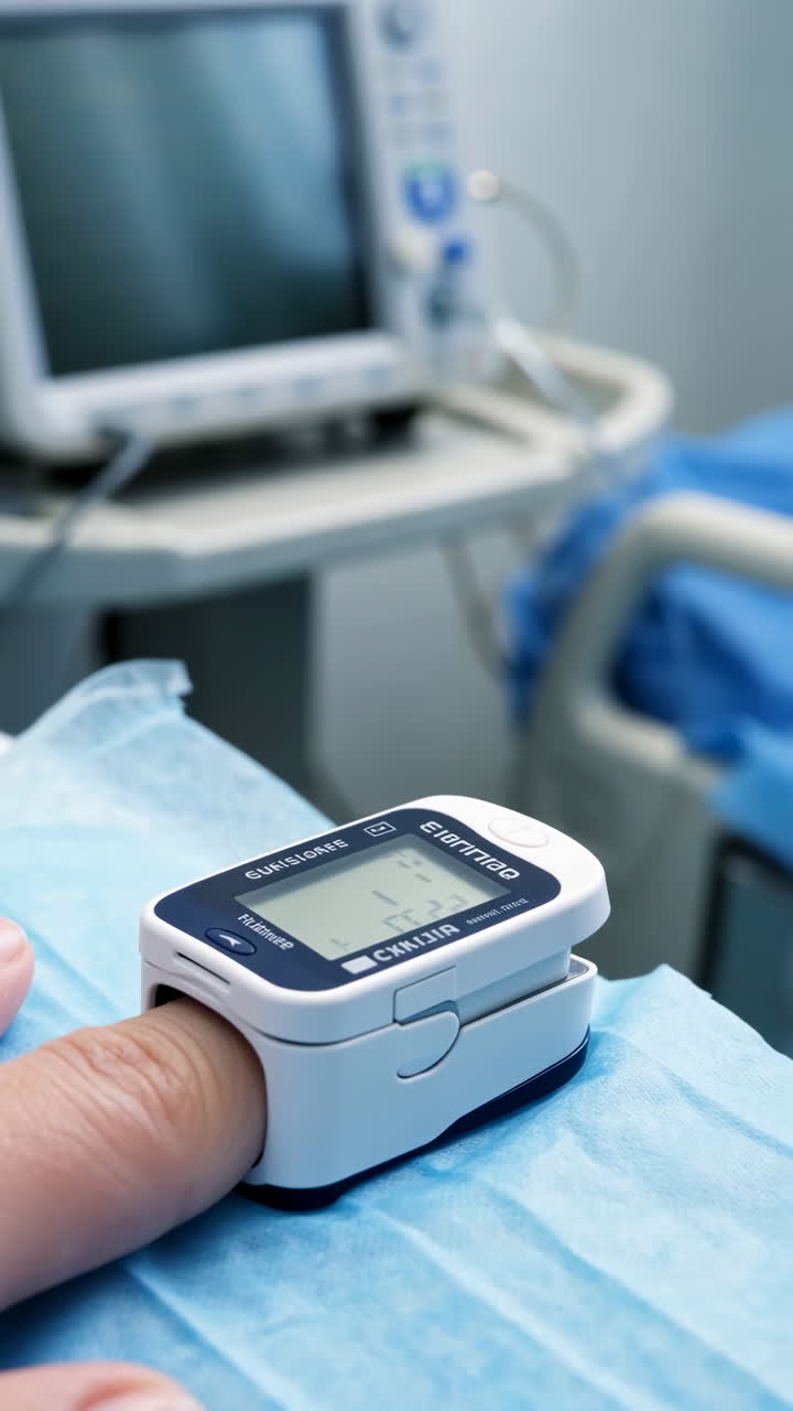 Pulse Oximeter Monitoring Patient in a Medical Setting