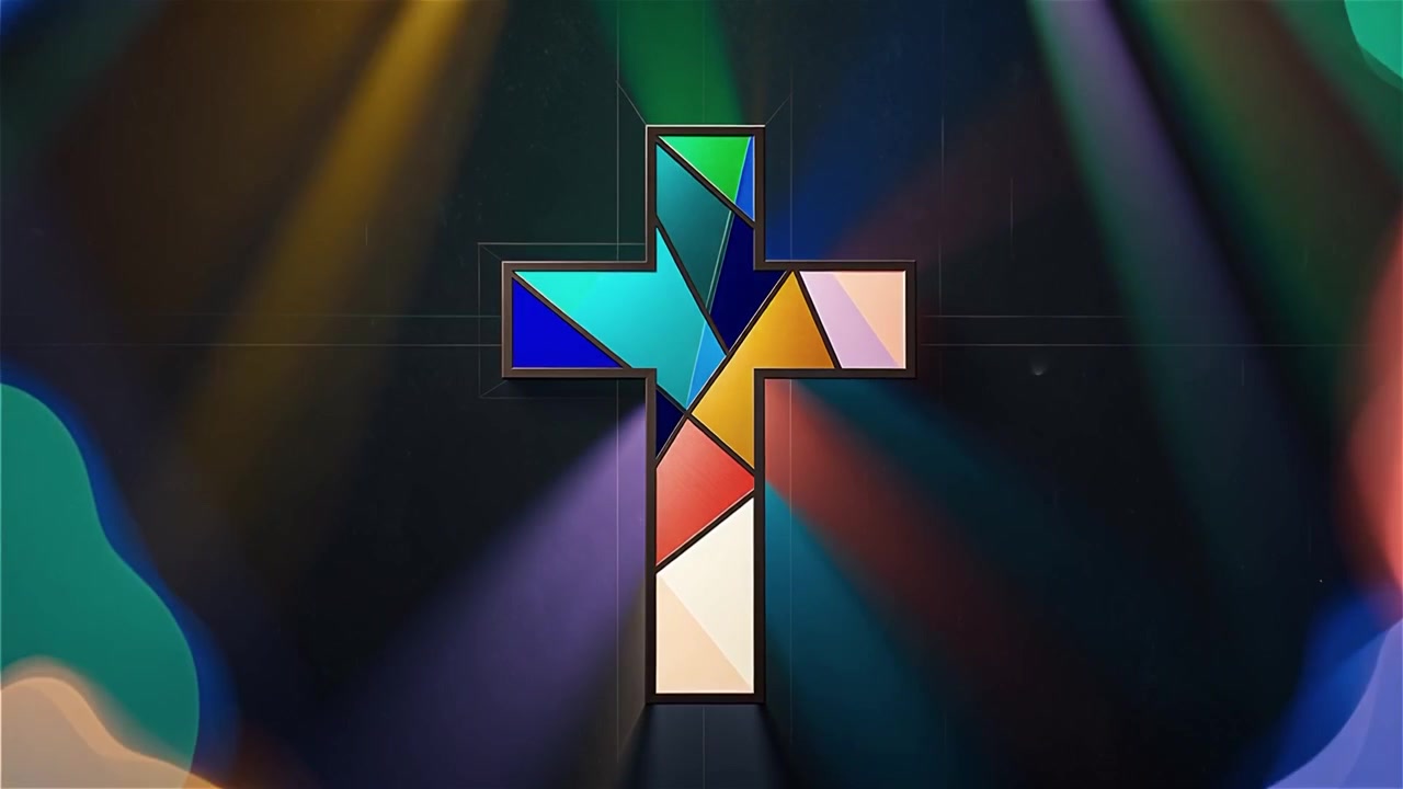 Cruz Cristiana con Luz Celestial, Fondo para Adoración.