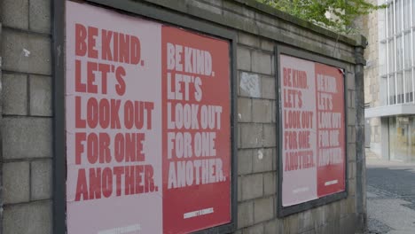 close up on motivational poster, edinburgh city centre walls, coronavirus