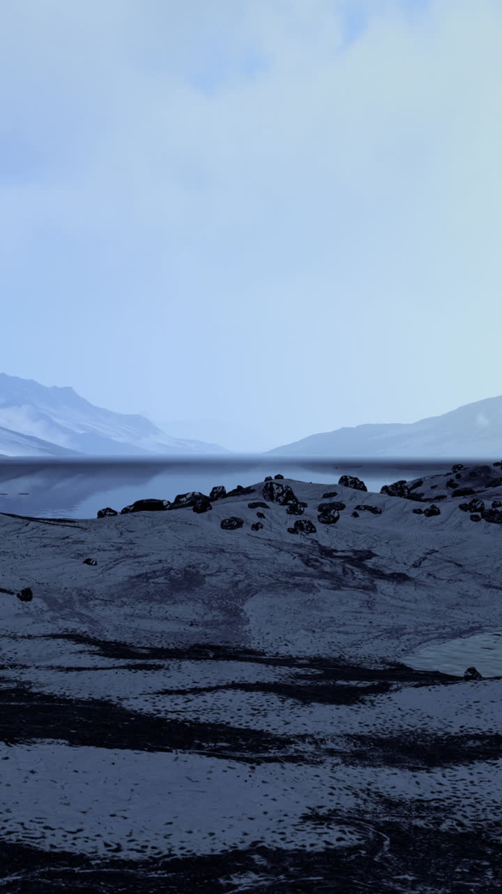 el paisaje frío y desolado del valle montañoso