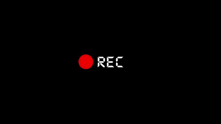 Red recording icon background digital rec text simple camera interface style clean contrast capture