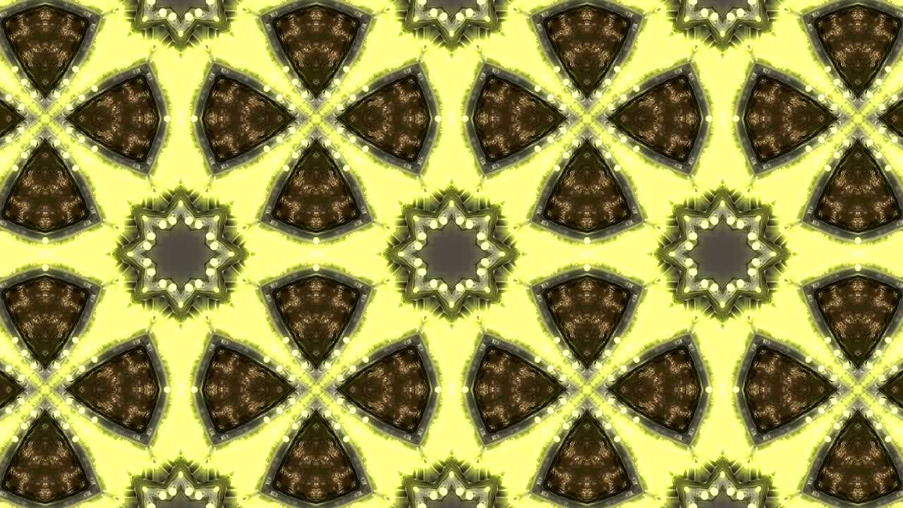 추상적인 네온 장식 배경: 3d 네온 칼레도스코프 또는 만달라