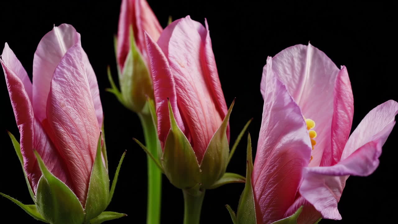 Pink Hibiscus Flower Buds
