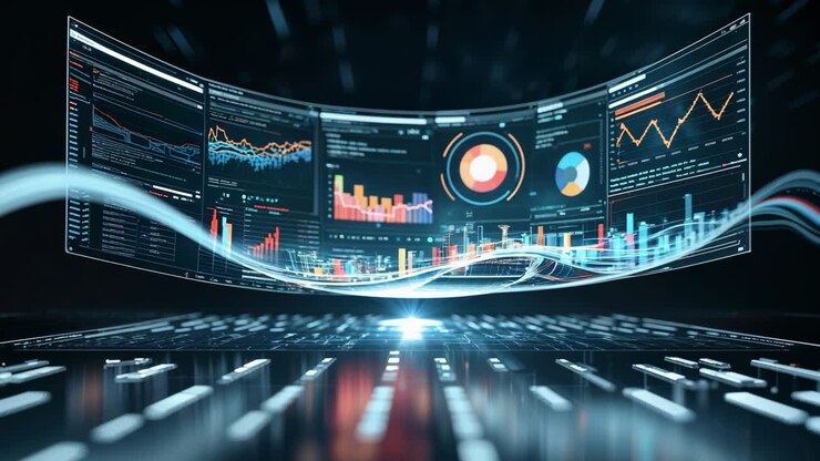 Futuristic Data Visualization Display