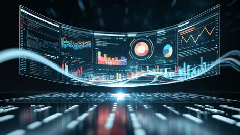 futuristic data visualization display