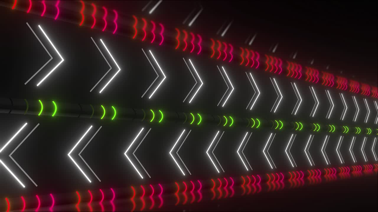 Neon Tunnel with Arrows