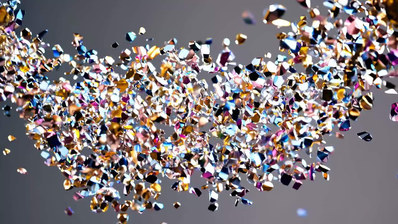 Abstract Colorful Crystal Fragments