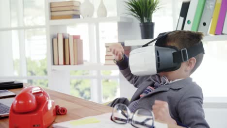 boy using virtual headset reality 4k