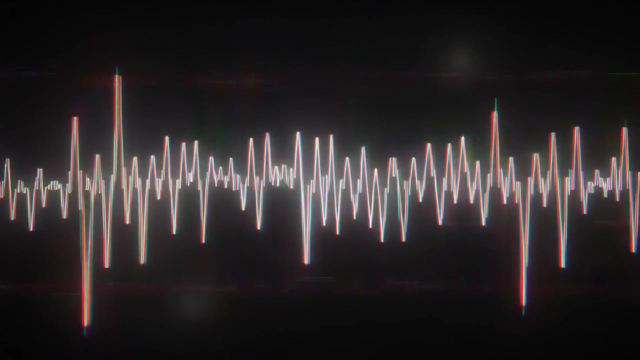Digital Audio Waveform with Glitch and Distortion Effects