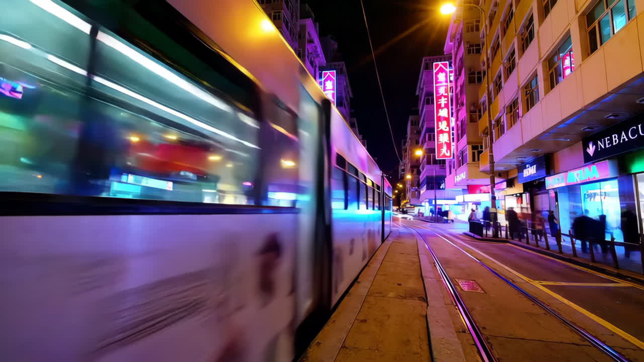 Hong Kong Tram at Night
