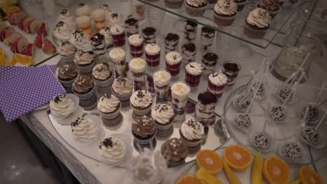 close-up video of a festive sweets buffet