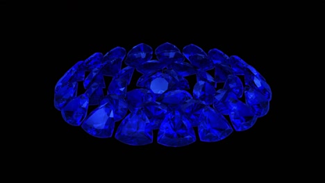 zafiros reales azules sobre un fondo transparente, un bucle sin costuras