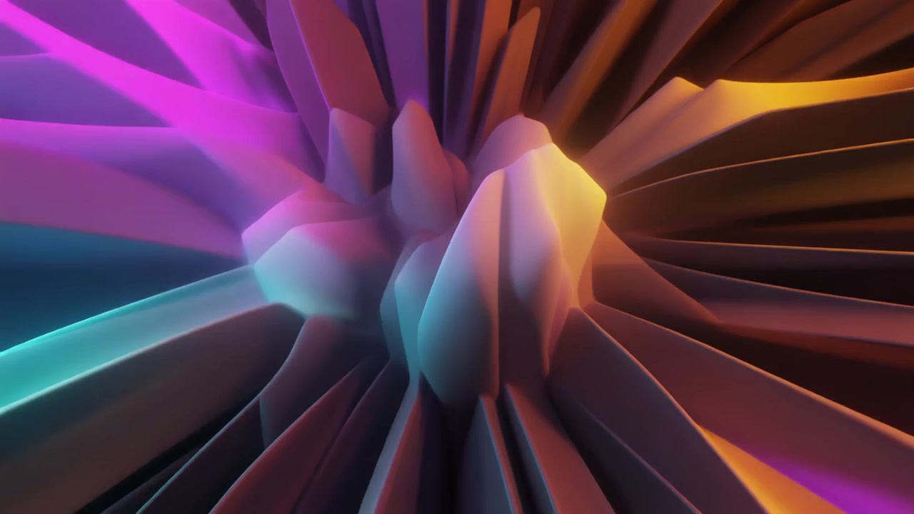 Abstract 3D Motion Background with Glowing Geometric Shapes