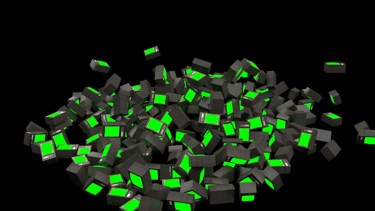 옛날의 tv, 80년대 레트로, 90년대 블랙백, 그린 스크린, 4k