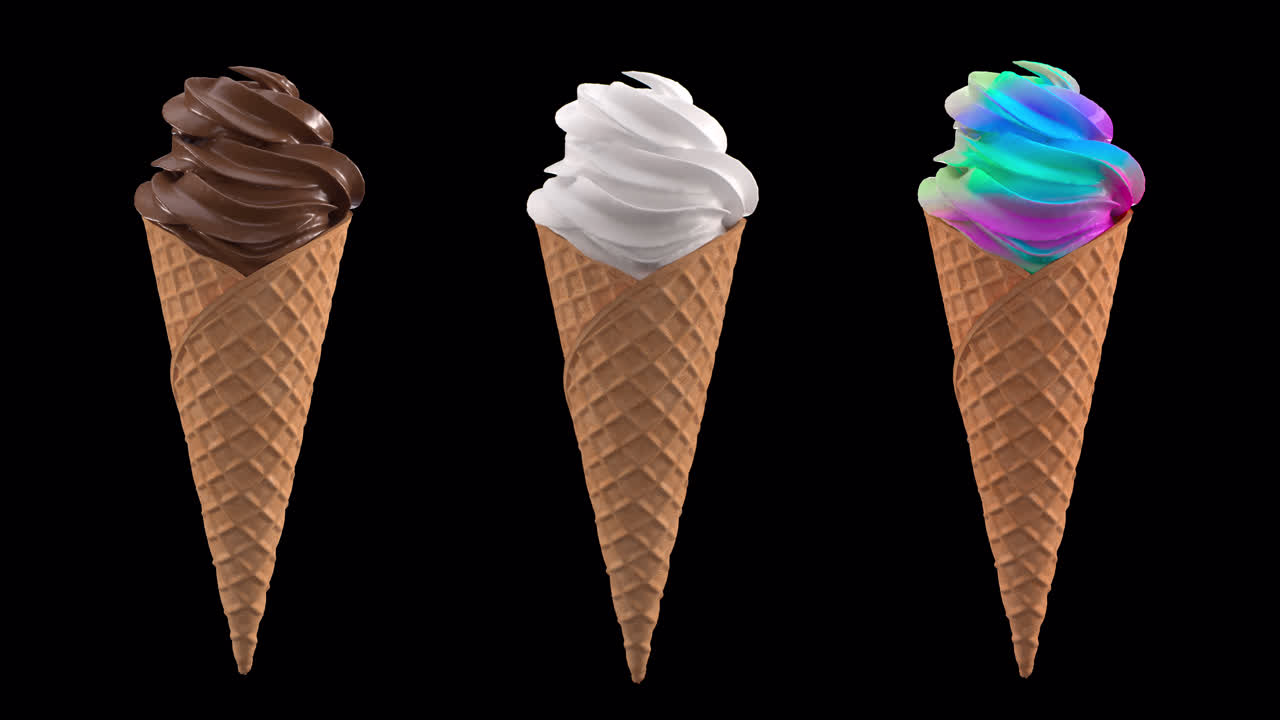 알파 채널을 가진 축을 둘러싼 루프 애니메이션을 가진 크림