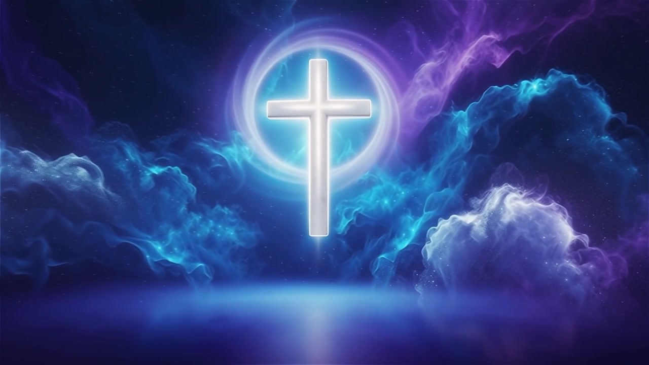 Christian Cross Heavenly Light Worship Background