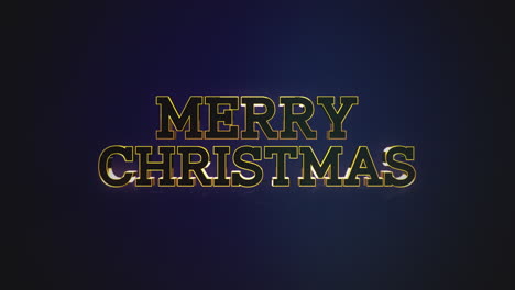 gold merry christmas text on blue dark gradient color