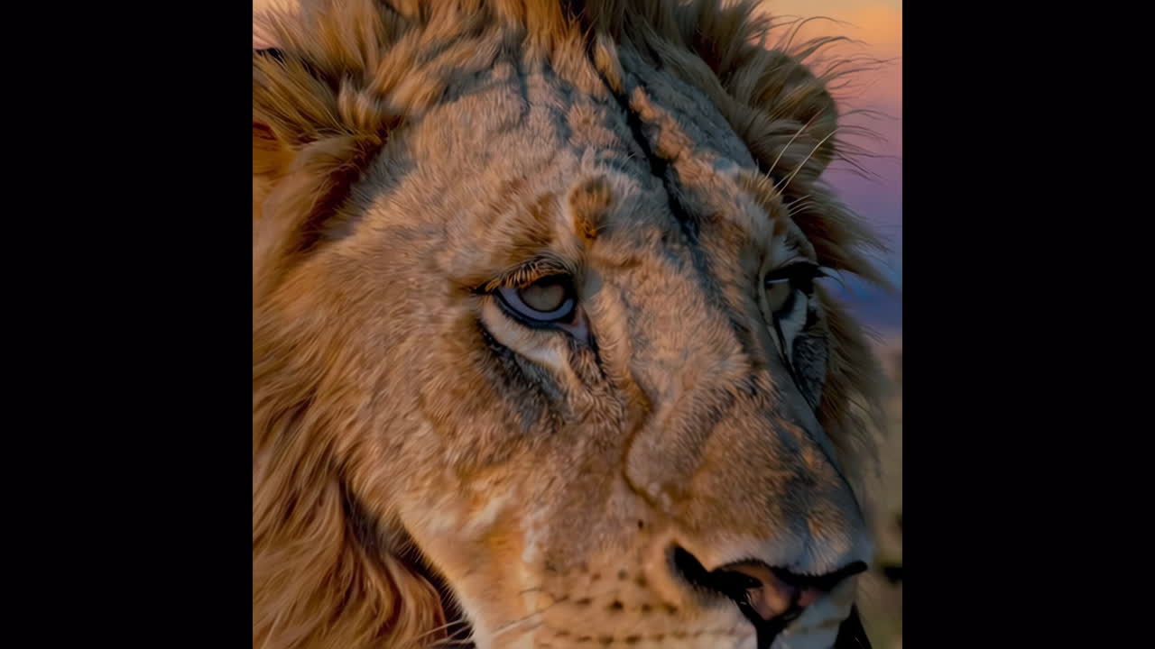 el majestuoso león en el atardecer de la sabana africana