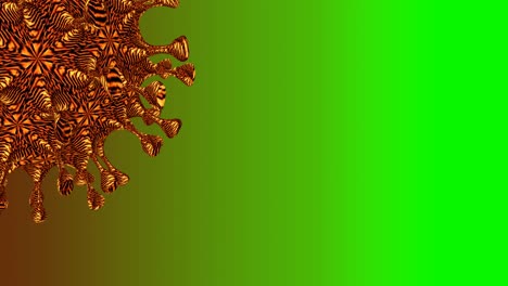la célula del virus es un color tigre aislado en una pantalla verde.