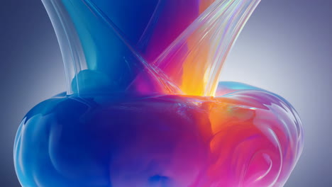 vibrant abstract fluid sculpture with colorful glossy forms