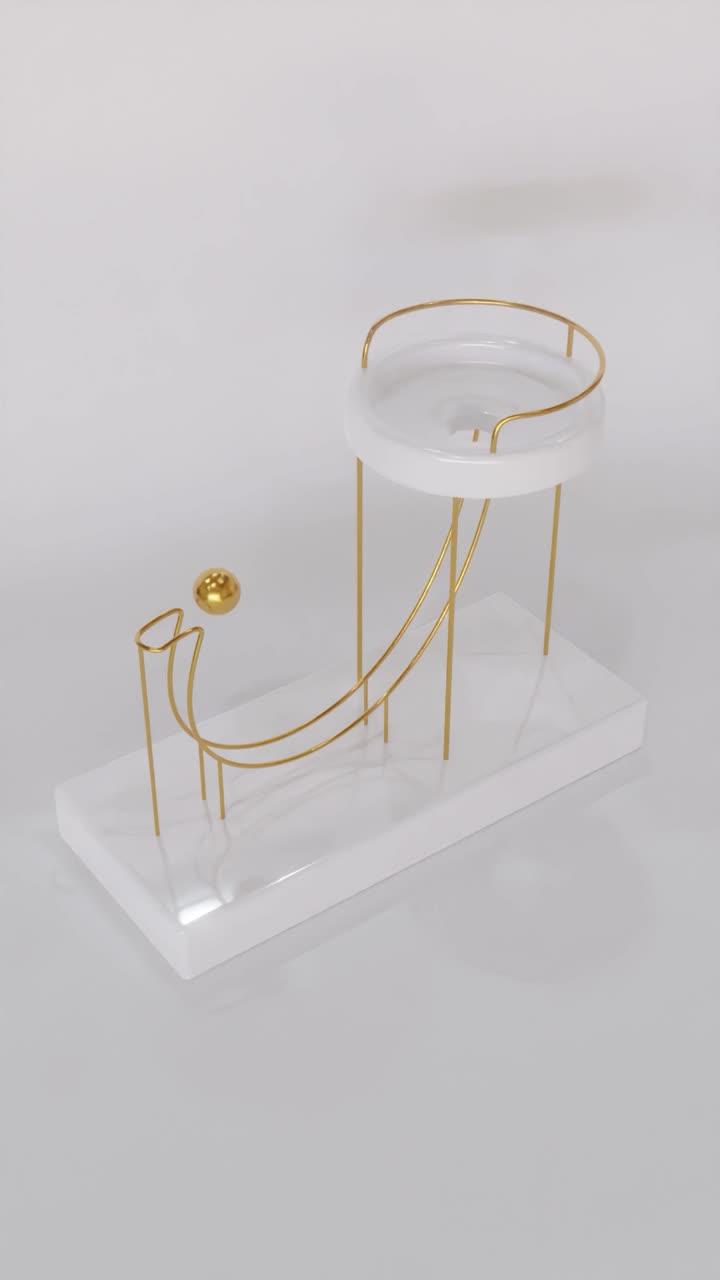 Modern White and Gold Decorative Stand
