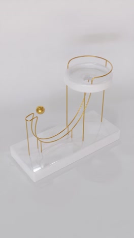 moderno soporte decorativo blanco y dorado