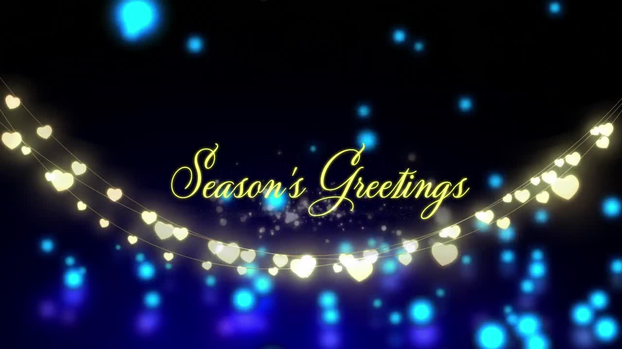 계절에 따라 떨어지는 반점의 애니메이션 인사 문자