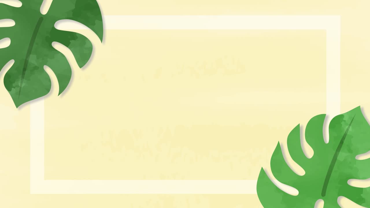 This is an animated background animation of Monstera leaves swaying in the wind.　Looping is possible.