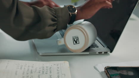 coffee spilled on laptop