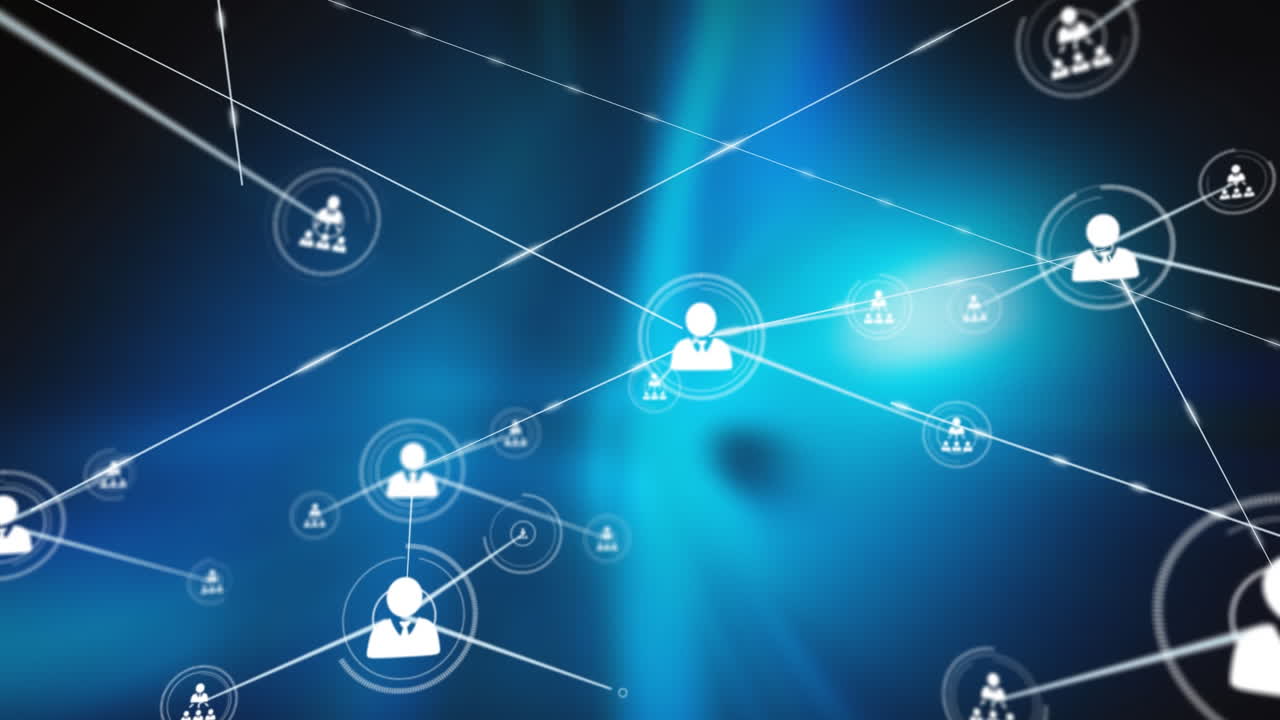 Animation of network of connections with people icons
