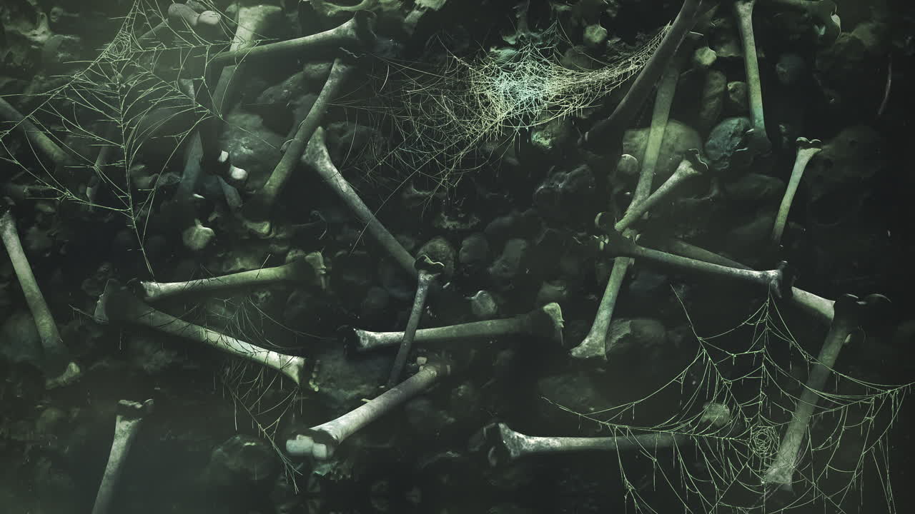 fondo de terror místico con huesos oscuros vacaciones halloween