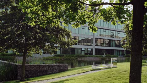 modern offices in lush green grounds