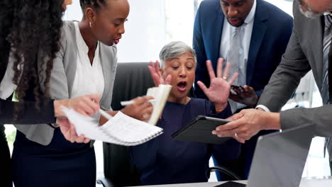 stress, business and overwhelmed with woman