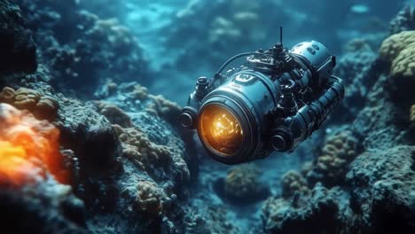 underwater exploration with a submarine