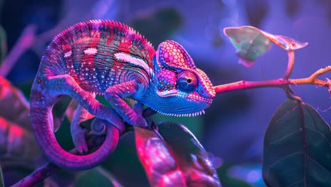 vibrant neon chameleon