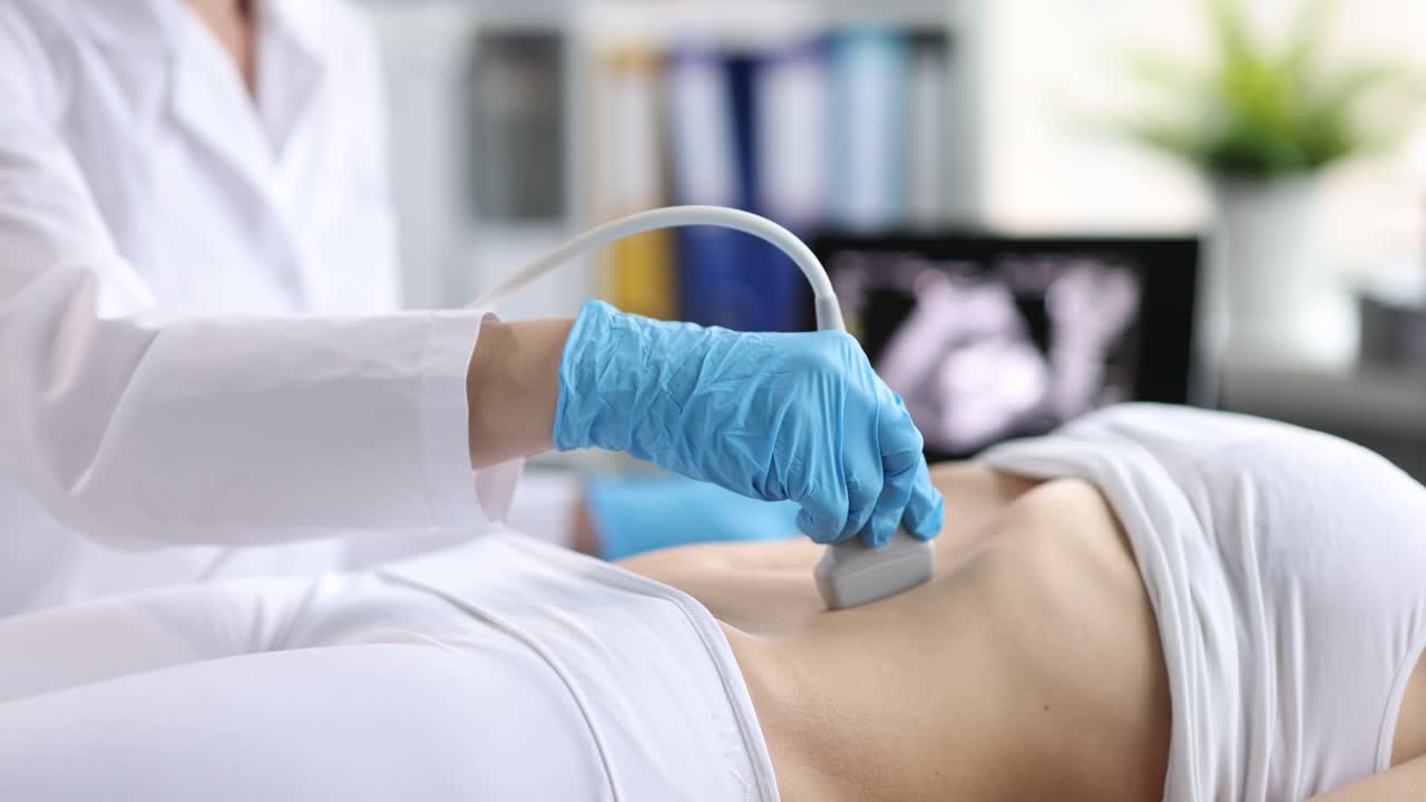 Ultrasound examination performed by doctor