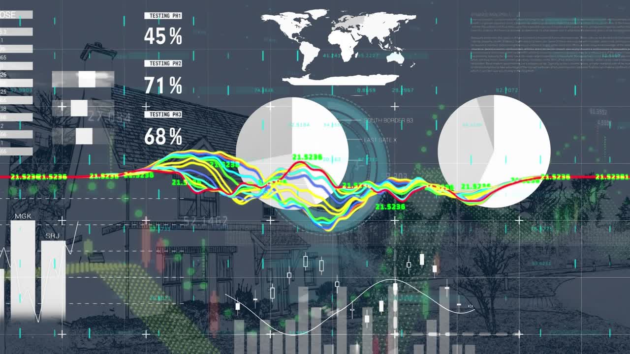 Animation of data processing over clock