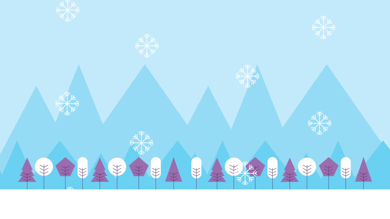 숲과 함께 겨울 눈 풍경 장면