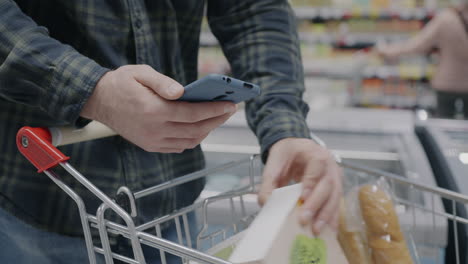 grocery shopping with mobile phone