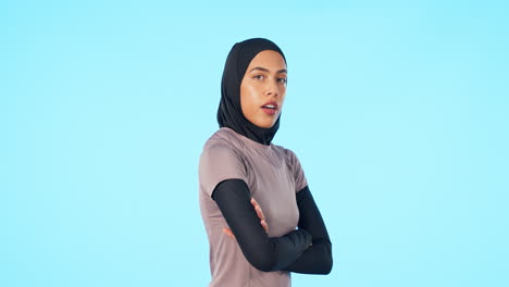 Face,-arms-crossed-and-muslim-woman-in-studio