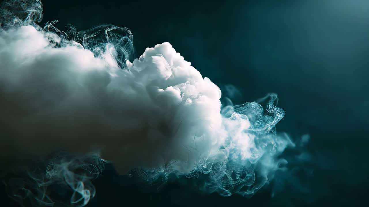 暗い背景に渦巻く蒸気の雲