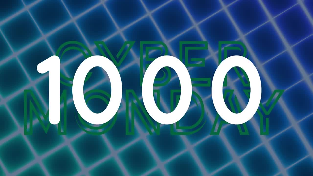 animación de números cambiantes y texto de lunes cibernético