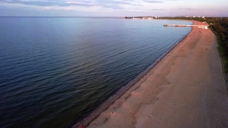 ronald reagan park beach at sunset aerial shot