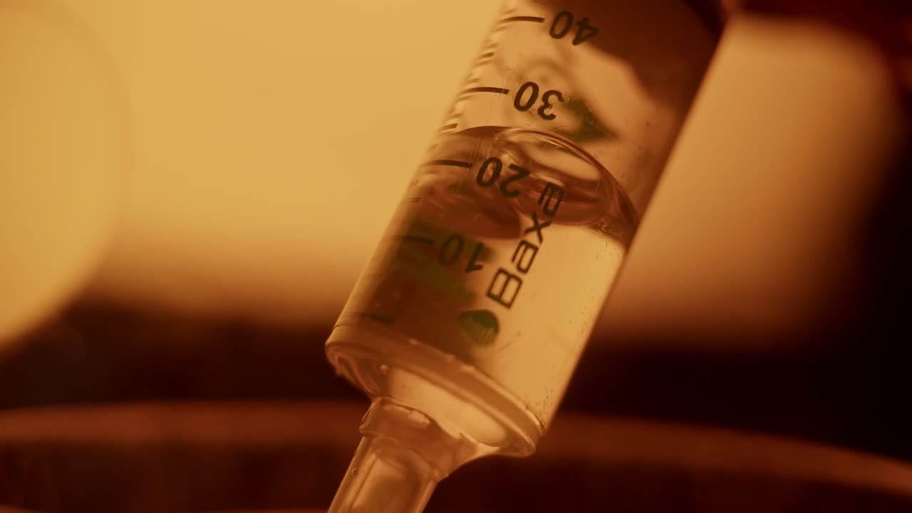 primer plano de una jeringa