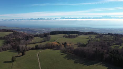 stunning drone flight over lake geneva and the swiss alps